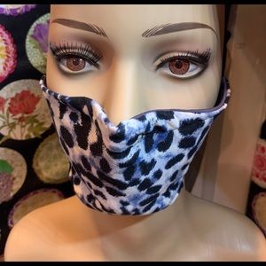 Jersey Leopard Print Mask (Blue, White, and Black)